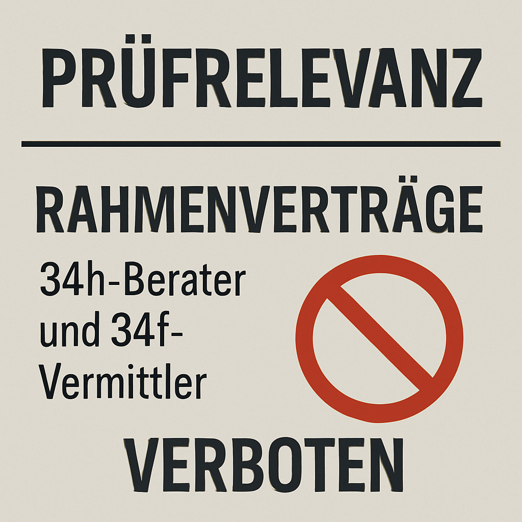 Rahmenverträge zwischen 34h und 34f Maklerpools führen zur Unzulässigkeit und Prüfungsrelevanz