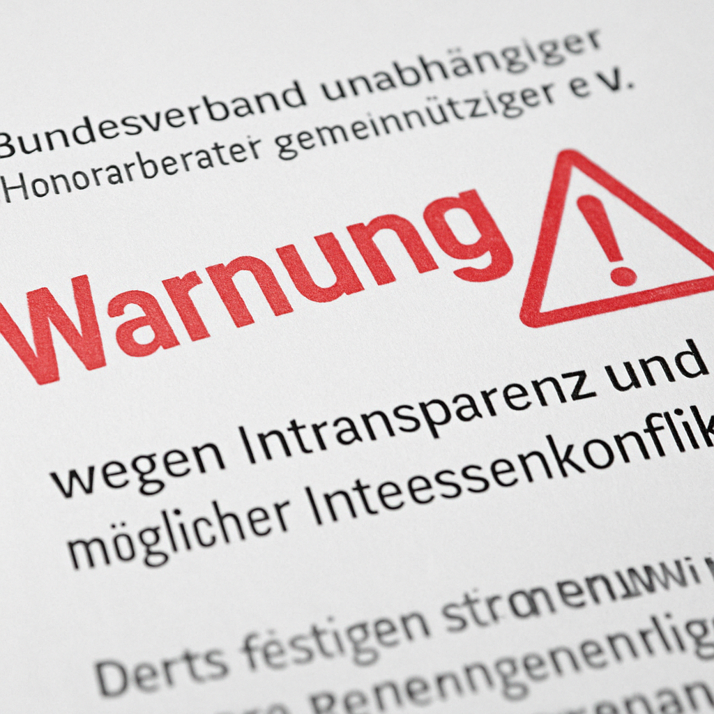 Finanztest: Warnung vor dem Bundesverband unabhängiger Honorarberater gemeinütziger e.V. Berlin
